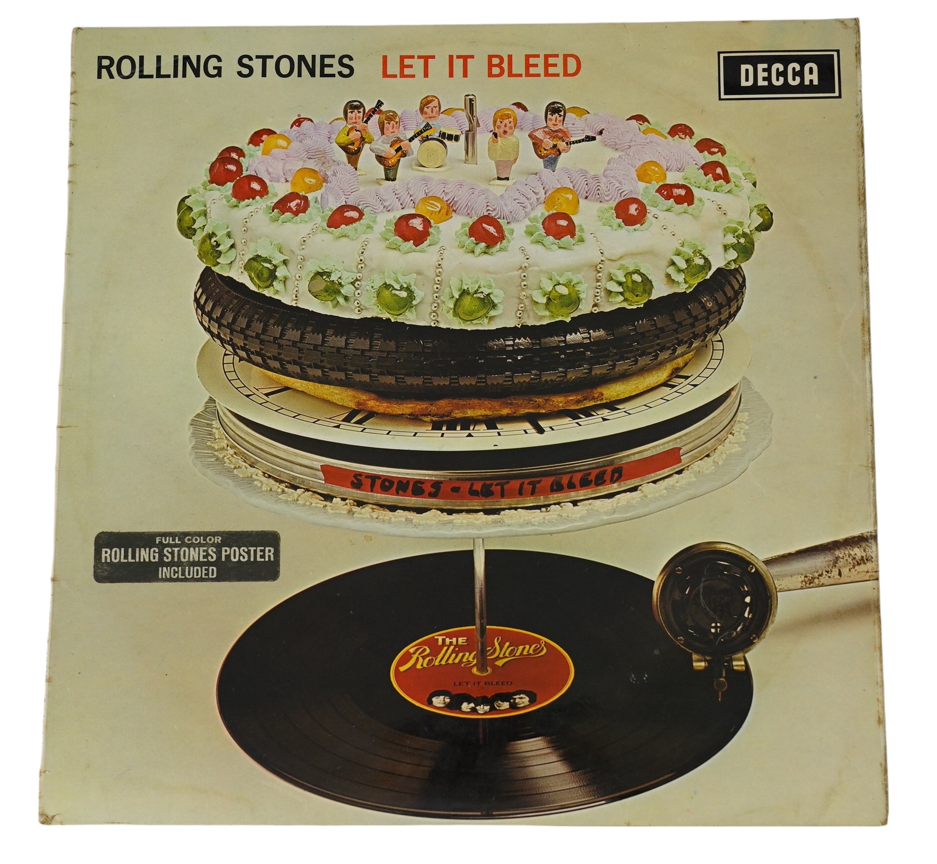 The Rolling Stones; Let It Bleed, stereo on Decca SKL.5025, XZAL-9363.P-1W, blue inner and stickered sleeve. Condition - fair, some surface scratches to vinyl and wear to covers